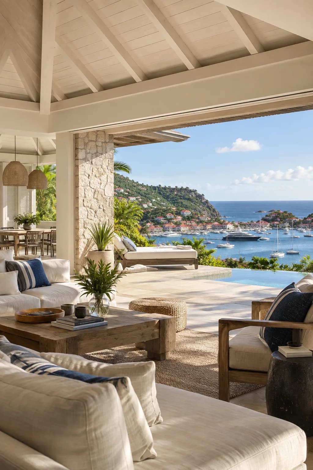 A furnished hillside villa overlooking Gustavia harbour in Saint-Barthélemy